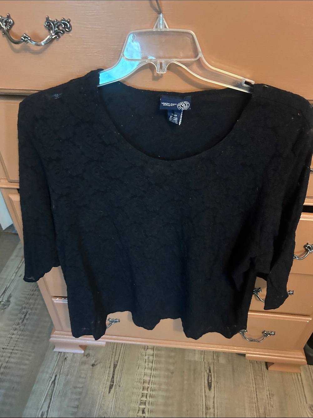 Black Lace- Short Sleeve Top